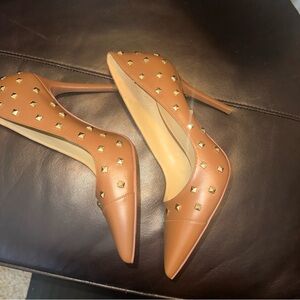 Michael Kors KeKe Toe Tap Studded Heels Sz 9.5